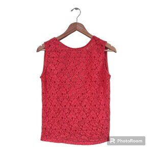 Zara Red floral Lace Sleeveless Tank Size Medium